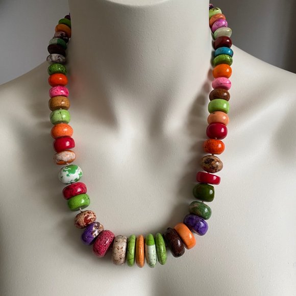 Artisan Crafted ART Long Statement Necklace NEW 24 - Picture 1 of 8